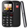 Artfone CS182 Téléphone pour Séniors - Double SIM, SOS - Noir