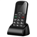 Artfone CS182 Téléphone pour Séniors - Double SIM, SOS - Noir