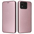 Étui à Rabat Asus Zenfone 11 Ultra - Fibre de Carbone - Rose Doré