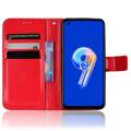 Étui Portefeuille Asus Zenfone 9 avec Fermeture Magnétique - Rouge