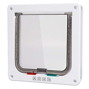 Porte moustiquaire Auto-Lock avec système de verrouillage à 4 voies pour chats et petits chiens - M - Blanc