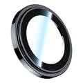 BENKS 3Pcs / Set Camera Lens Protector for iPhone 15 Pro / 15 Pro Max Corming Grila Glass Lens Film with Aluminum Alloy Frame - Noir