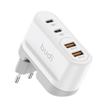 BUDI AC326TQEW Chargeur multiport 40W avec 2x USB-C/USB-A - Blanc