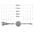 Câble USB Rétractable 3-en-1 Baseus - 1.2m