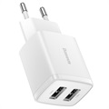 Chargeur Secteur Baseus Compact avec 2 Ports USB - 10.5W - Blanc