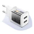 Chargeur Secteur Baseus Compact avec 2 Ports USB - 10.5W - Blanc
