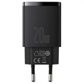 Chargeur Secteur Baseus Compact 20W - USB-C PD3.0, USB QC3.0 - Noir