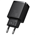 Chargeur Secteur Baseus Compact 20W - USB-C PD3.0, USB QC3.0 - Noir