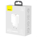 Chargeur Secteur Baseus Compact 20W - USB-C PD3.0, USB QC3.0 - Blanc