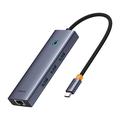 Baseus Flite BS-OH109 4-in-1 USB-C Hub - 3xUSB 3.0, RJ45 Ethernet Port - Gris sidéral