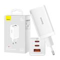 Baseus GaN5 Pro 65W Wall Charger - 2xUSB-C, USB-A - Blanc