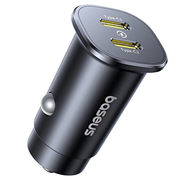 Baseus GoTrip 30W Chargeur de voiture double USB-C - Noir