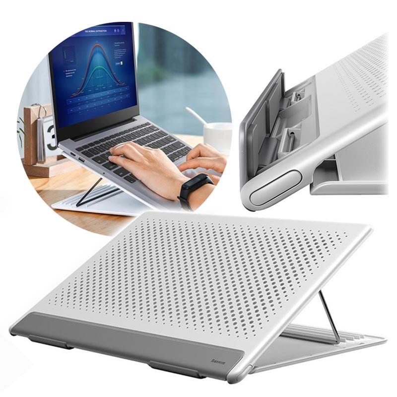 Support d/'ordinateur Portable Auto-Adhésif Aluminium Gris Foncé Baseus SUZC-0G