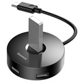 Adaptateur Hub USB 3.0 4 Ports Baseus Round Box avec Câble USB-C - Noir