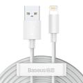 Baseus Simple Wisdom USB-A / Lightning Câble - 1.5m, 2 Pièces - Blanc