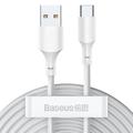 Baseus Simple Wisdom Câble USB-A / USB-C - 1.5m, 2 Pièces - Blanc
