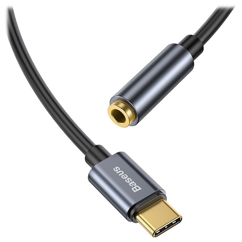 Câble Adaptateur Audio USBC / 3.5mm Baseus CAHUBEZ0G Gris Foncé