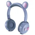 Casque Bluetooth BK7 avec LED Bear Ear - Bleu
