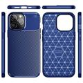 Coque iPhone 14 Pro Beetle Fibre de Carbone - Bleu