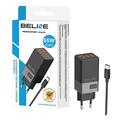 Beline BLN3CB65C Chargeur mural GaN 65W avec câble USB-C - 2xUSB-C, USB-A - Noir