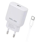 Chargeur USB-C GaN avec câble USB-C Beline PD 3.0 - 30W - Blanc