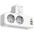 Beline Barrette d'alimentation avec rétroéclairage LED - 2x USB-A, USB-C, 2x AC - Blanc
