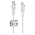 Câble USB-C / USB-C Belkin BoostCharge Pro Flex 60W - 3m - Blanc