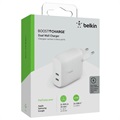 Chargeur Secteur Belkin BoostCharge 40W - PD 3.0, 2xUSB-C - Blanc