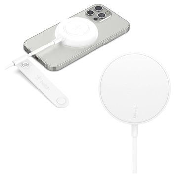 Chargeur Sans Fil Magnétique iPhone 12/13 Belkin BoostCharge - Blanc