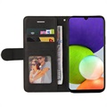 Étui Portefeuille Samsung Galaxy A22 4G Série Bi-Color - Noir