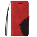 Étui Portefeuille Samsung Galaxy A22 5G, Galaxy F42 5G Série Bi-Color - Rouge
