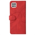 Étui Portefeuille Samsung Galaxy A22 5G, Galaxy F42 5G Série Bi-Color - Rouge