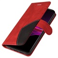Étui Portefeuille Sony Xperia 1 III Bi-Color Series - Rouge