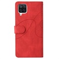 Étui Portefeuille Samsung Galaxy A12 Série Bi-Color - Rouge