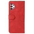 Étui Portefeuille Samsung Galaxy A32 5G/M32 5G Série Bi-Color - Rouge