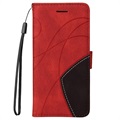 Étui Portefeuille Motorola Moto E7 Power Série Bi-Color - Rouge