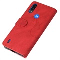 Étui Portefeuille Motorola Moto E7 Power Série Bi-Color - Rouge