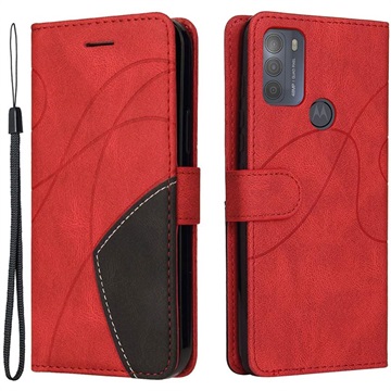 Étui Portefeuille Motorola Moto G50 Bi-Color Series - Rouge