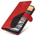 Étui Portefeuille Nokia 5.3 Série Bi-Color - Rouge