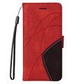 Étui Portefeuille Samsung Galaxy A52 5G, Galaxy A52s Bi-Color Series - Rouge