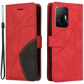 Étui Portefeuille Xiaomi 11T/11T Pro Série Bi-Color - Rouge