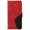 Étui Portefeuille Xiaomi 11T/11T Pro Série Bi-Color - Rouge