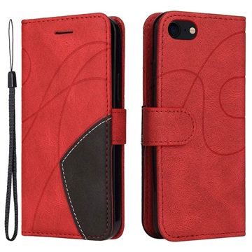 Étui Portefeuille iPhone 7/8/SE (2020)/SE (2022) Série Bi-Color - Rouge