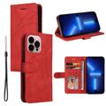 Étui Portefeuille iPhone 14 Pro Max - Séries Bi-Color - Rouge
