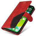 Étui Portefeuille iPhone 14 - Séries Bi-Color - Rouge