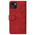 Étui Portefeuille iPhone 14 - Séries Bi-Color - Rouge