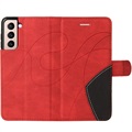 Étui Portefeuille Samsung Galaxy S21 5G Bi-Color Series - Rouge