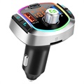 Émetteur FM Bluetooth & Chargeur de Voiture avec Lumière LED BC63 - Noir