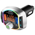 Émetteur FM Bluetooth & Chargeur de Voiture avec Lumière LED BC63 - Noir