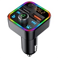 Émetteur FM Bluetooth / Chargeur Voiture Rapide BT22 avec 2x USB - Noir